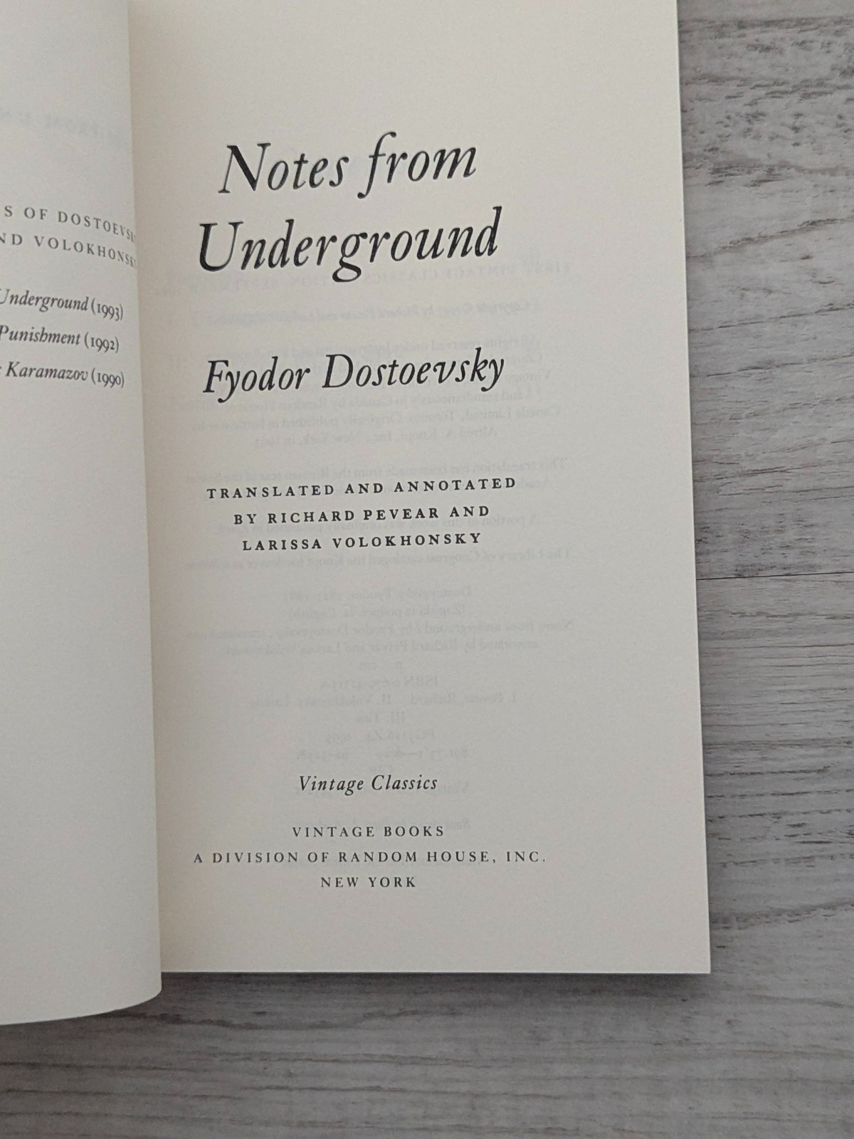 Notes from Underground; Fyodor Dostoevsky – PB/VG+