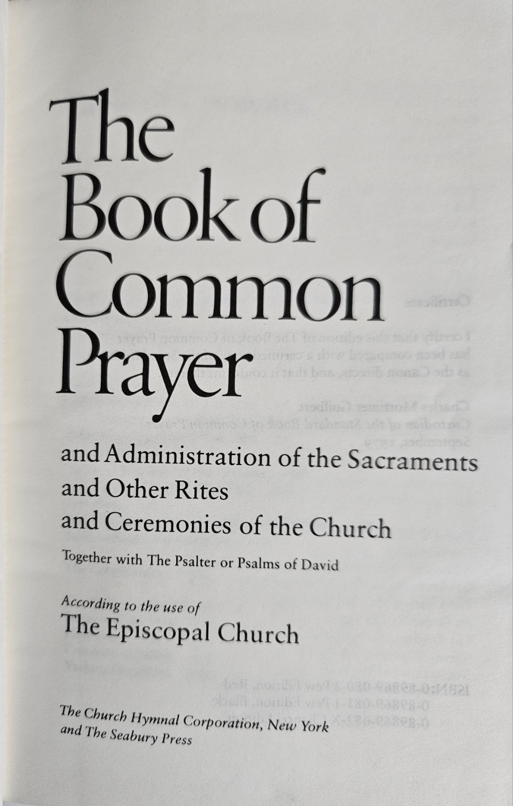 The Book of Common Prayer 1979 Episcopal Church Seabury Press Hardcover