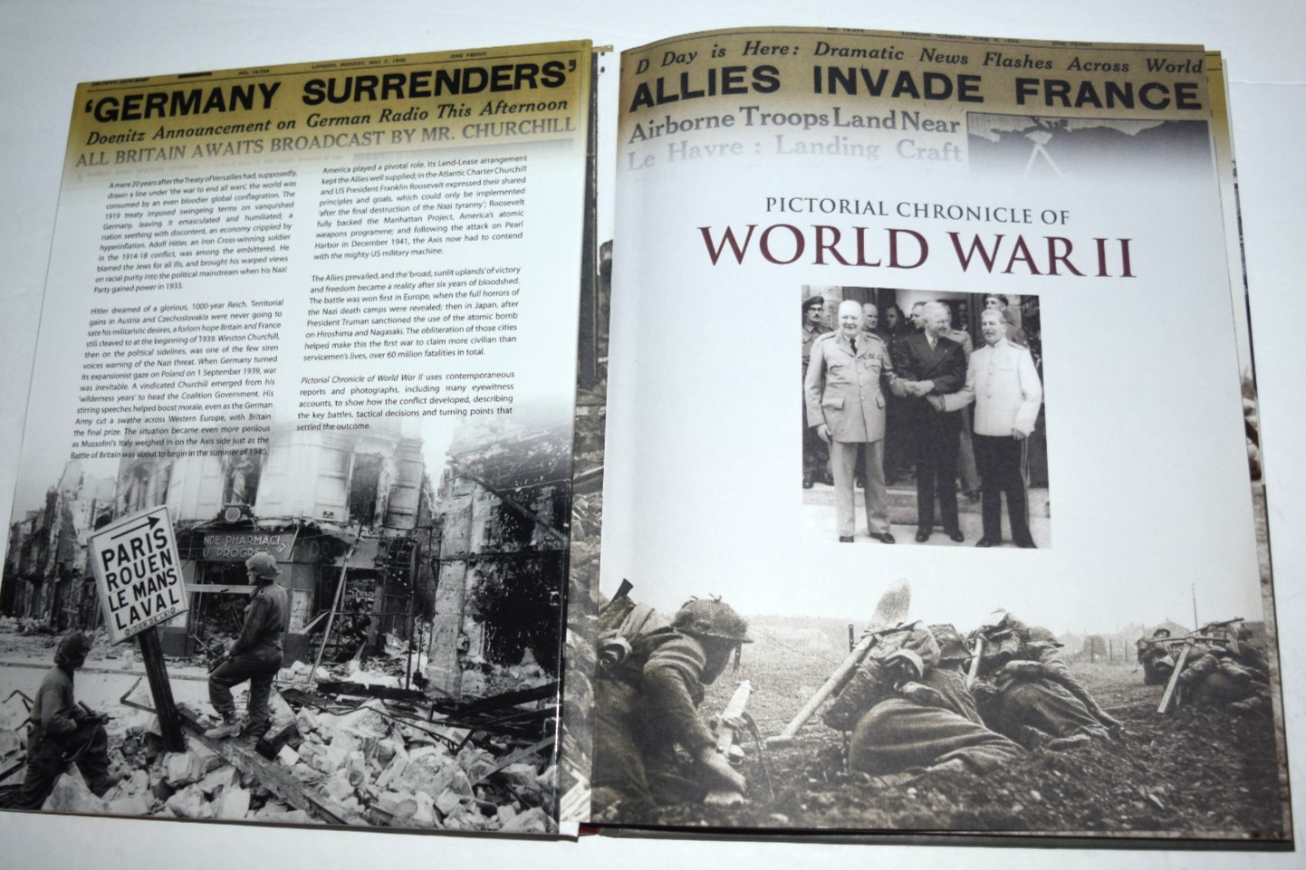 „PICTORIAL CHRONICLE of World War II,“ 124 Pages + DVD (c) 2018, Pre-0wned