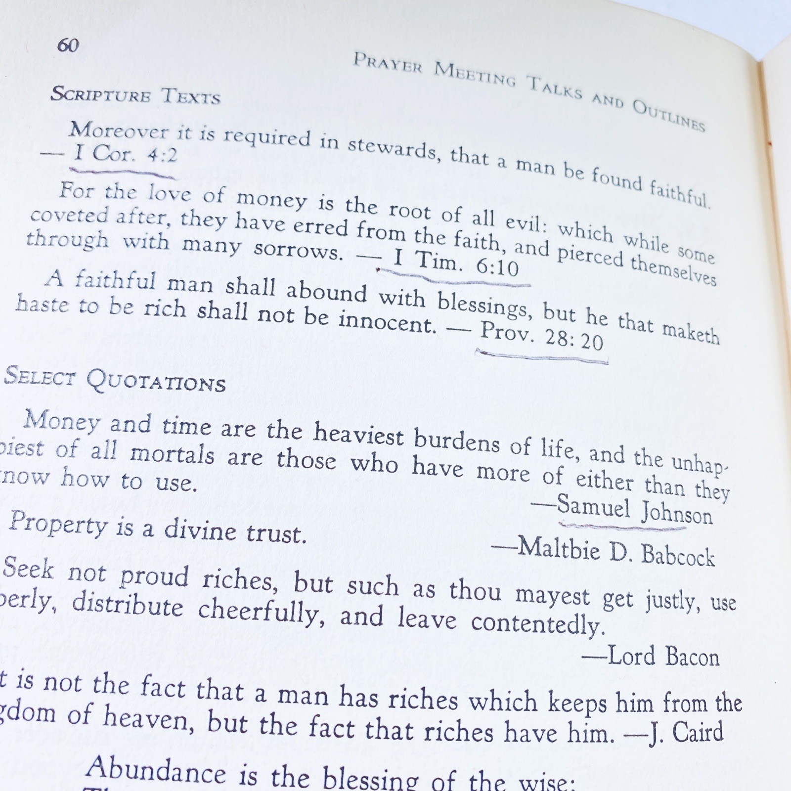 PRAYER MEETING TALKS & OUTLINES – 1958 BAKER BOOK HOUSE – CHRISTIAN HARD COVER