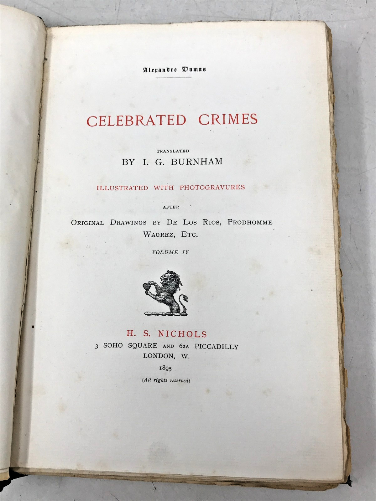 Alexandre Dumas Celebrated Crimes , Vol 1,2 4, 1895, E-63