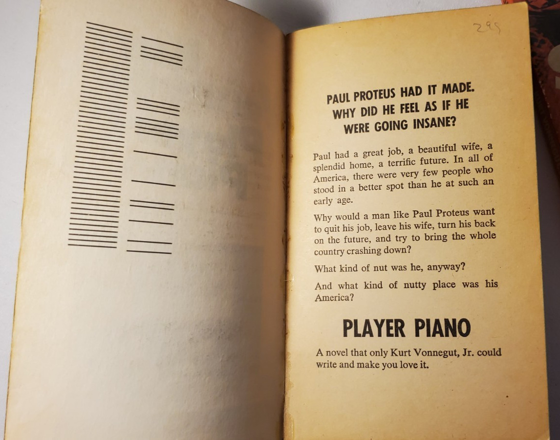 Kurt Vonnegut Slaughterhouse Five 1971 & Player Piano 1974 First Dell Paperbacks