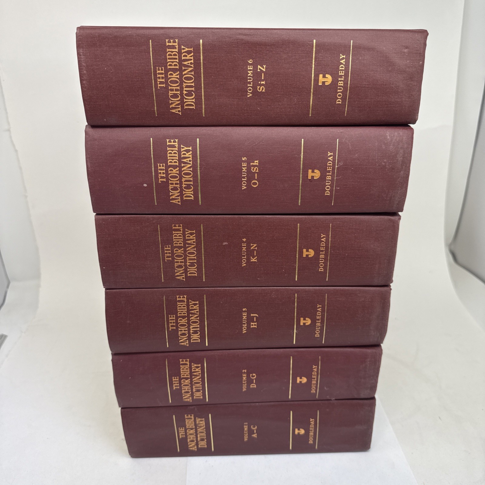 The Anchor Bible Dictionary – 6 Volume Set Hardcover 1992 Doubleday Burgundy