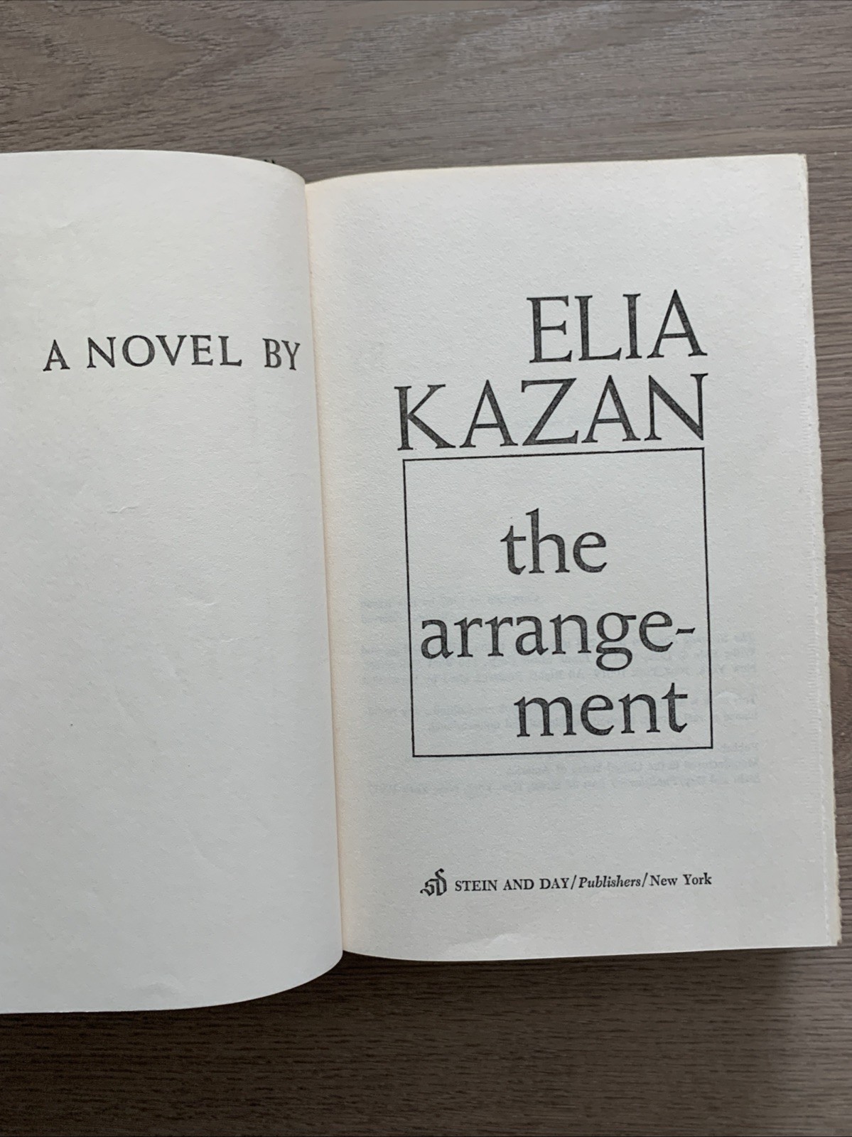 The Arrangement ELIA KAZAN 1967 Hardcover w/ Dust Jacket 544 Pages