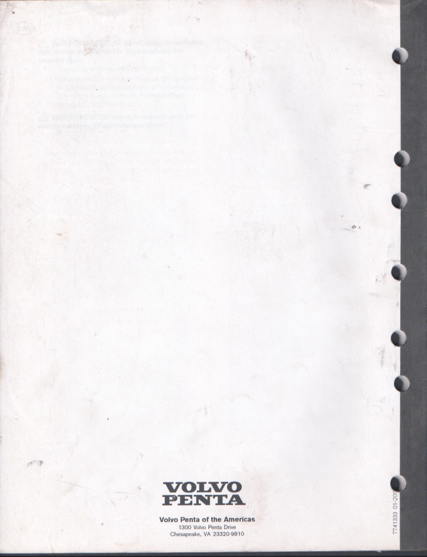 Volvo Penta 3.0L 4.3L 5.0L 5.7L Electrical Carburetor Shop Manual MN2189