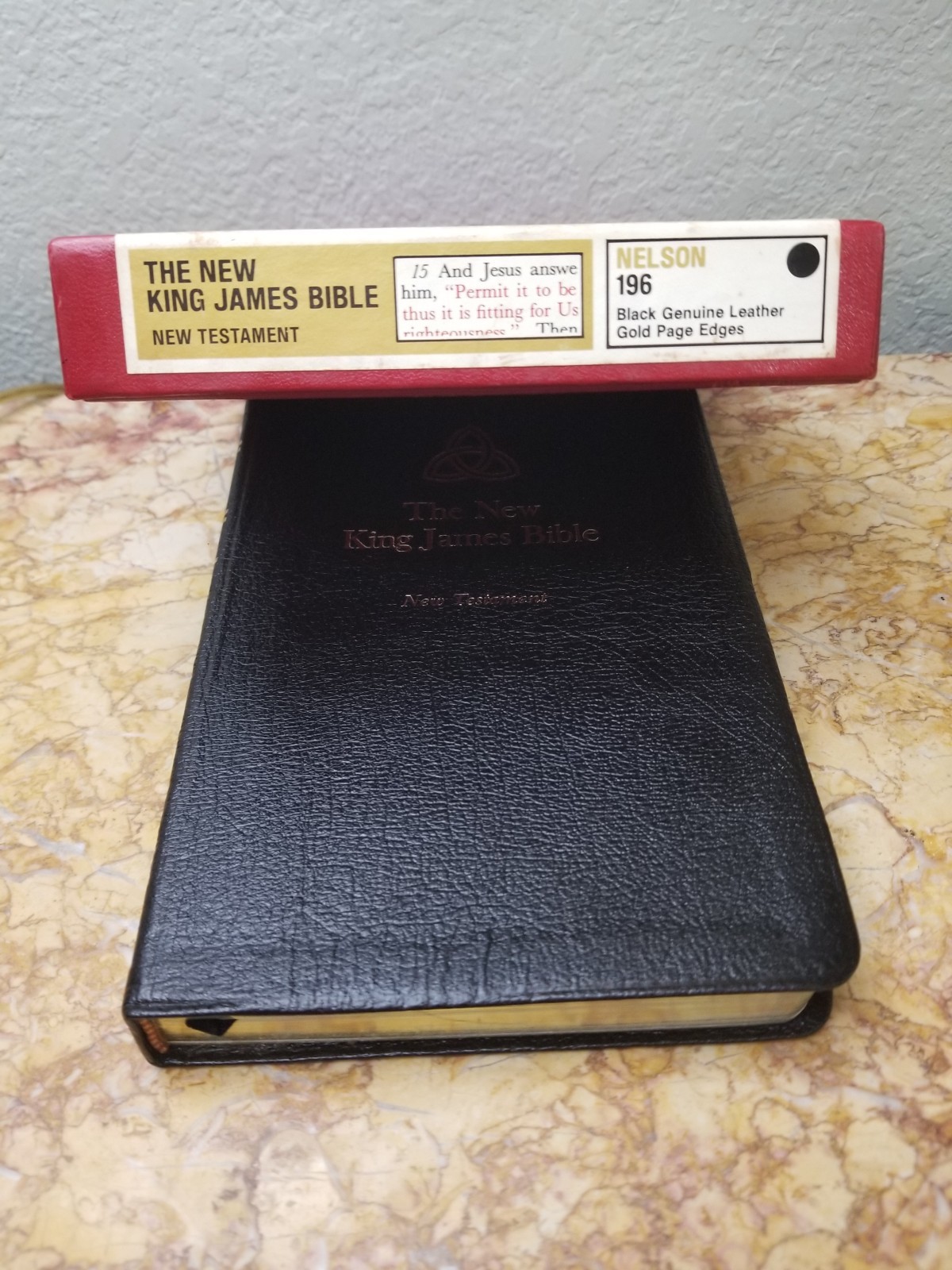Nelson 196 NKJV New Testament Bible Genuine Leather OPAQUE PAPER LIKE NEW L@@K🌟