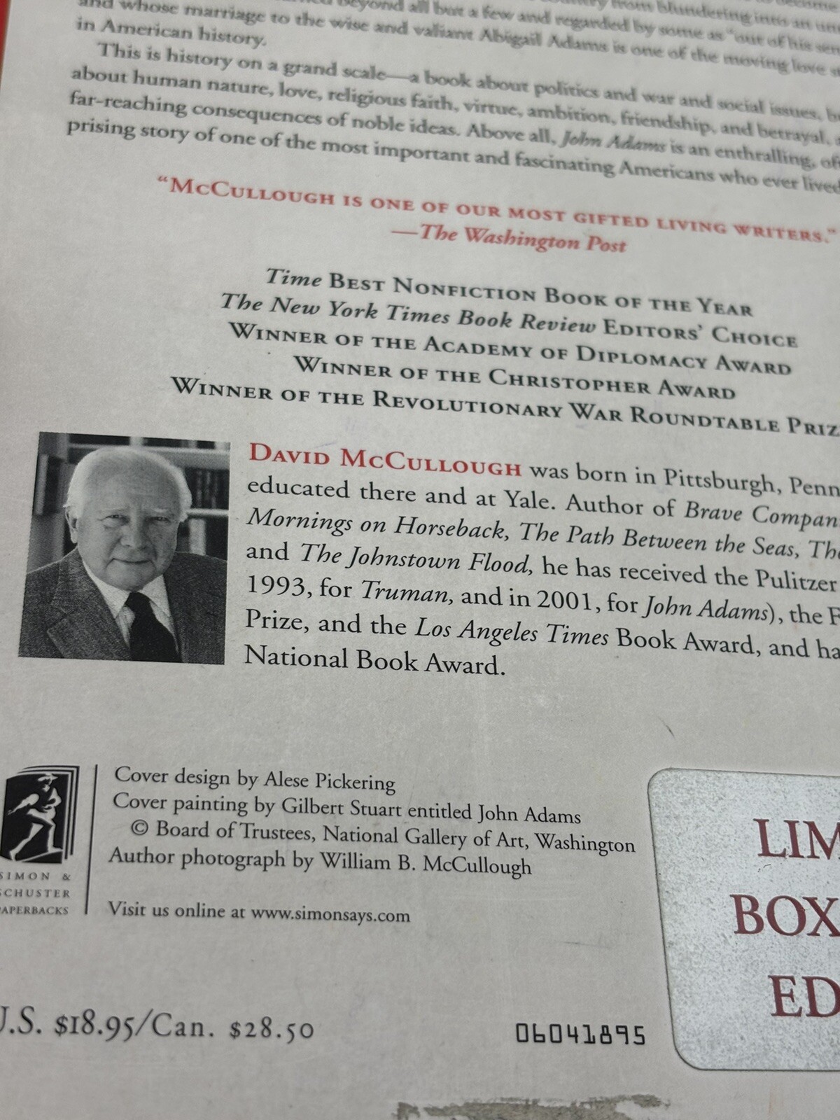 David McCullough Boxed Set John Adams Truman Mornings on Horseback sh117