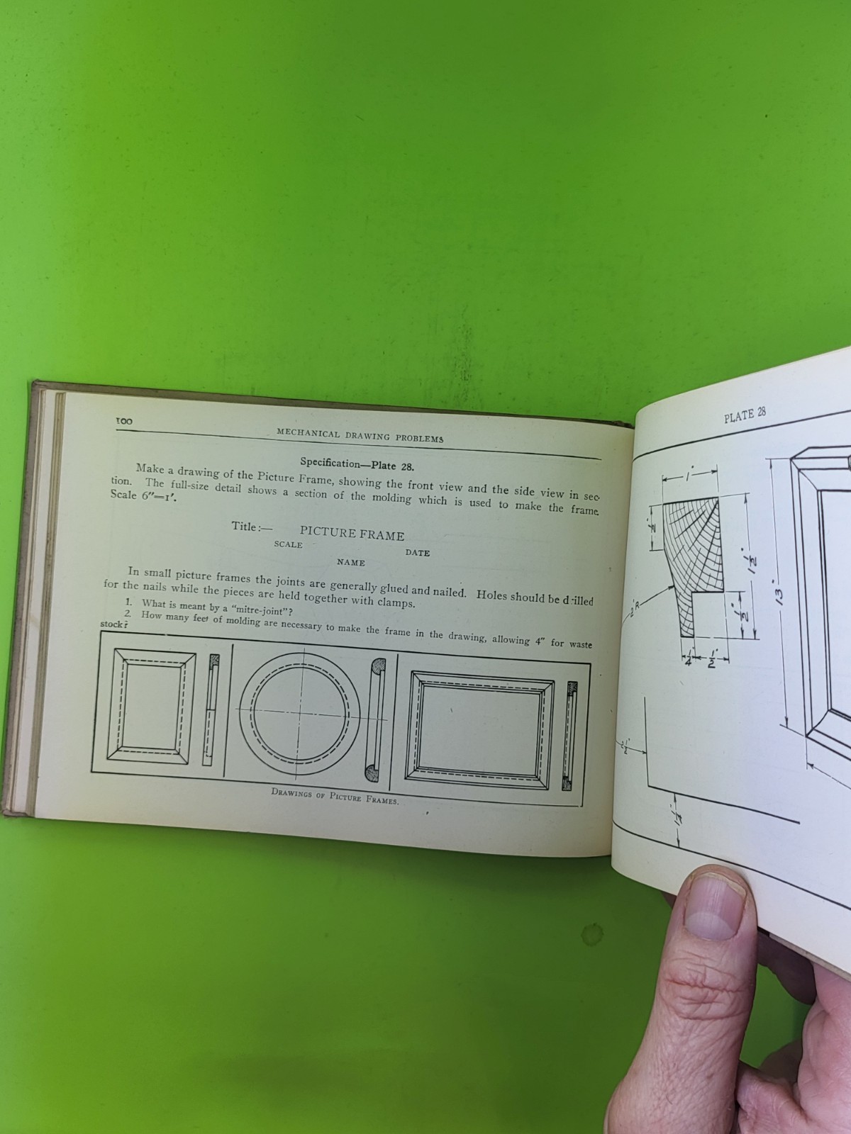 1927 Mechanical Drawing Problems Berg & Kronquist VTG Drafting Textbook