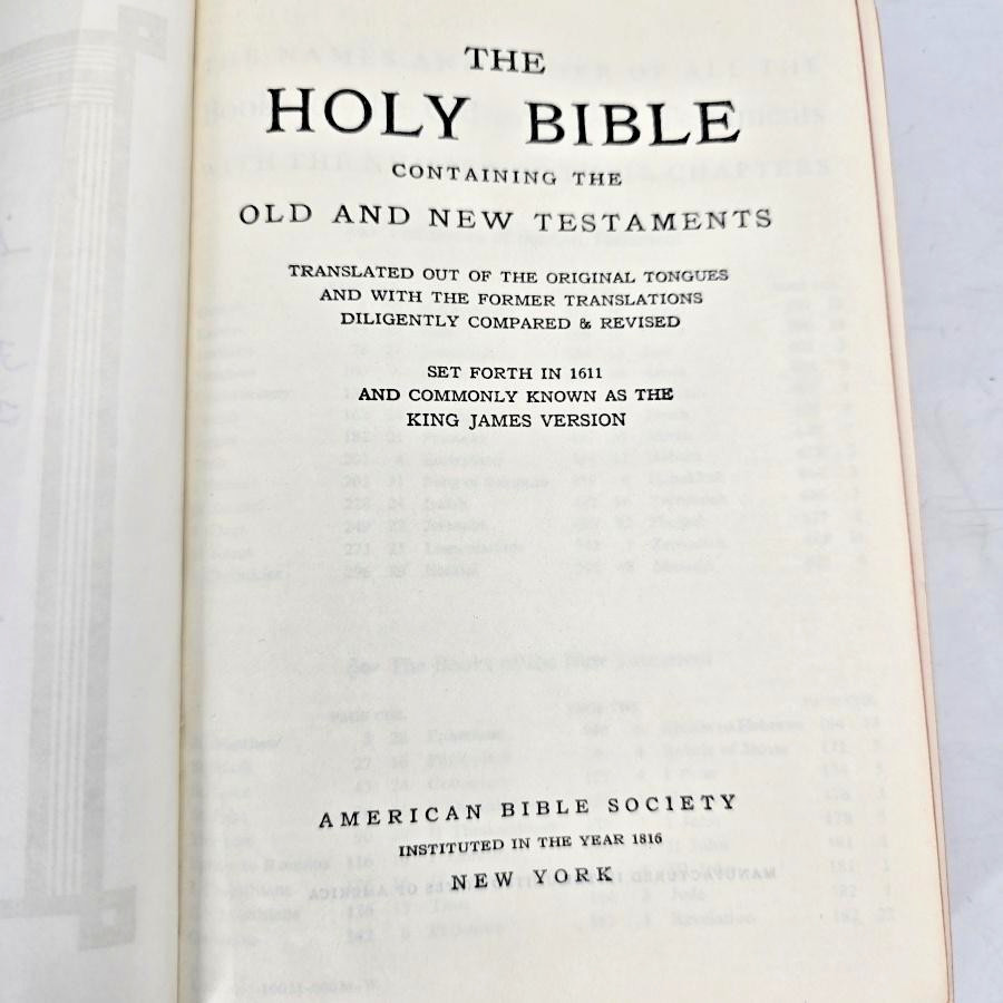 Holy Bible KJV King James Black American Bible Society 1961 Maps Book Vintage