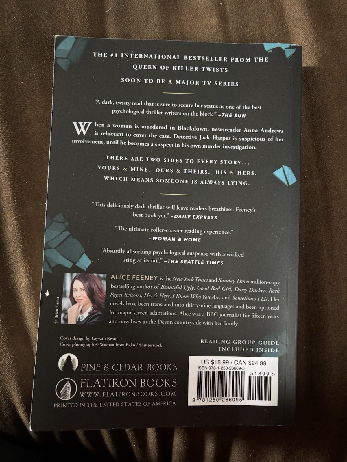 Alice Feeney His & Hers Trade Paperback 2021 Flatiron Books Reading Guide