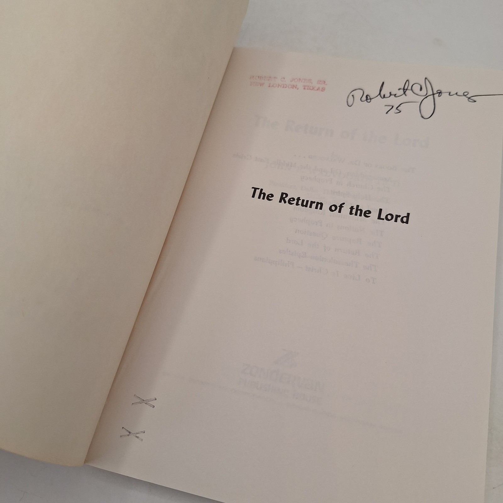 The Return of the Lord ~ John F. Walvoord ~ 1974 PB