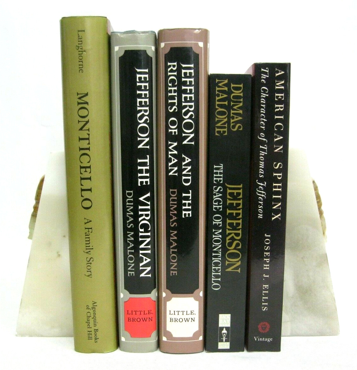 Thomas Jefferson 5 Books Dumas Malone Montecello American Sphinx Rights of Man