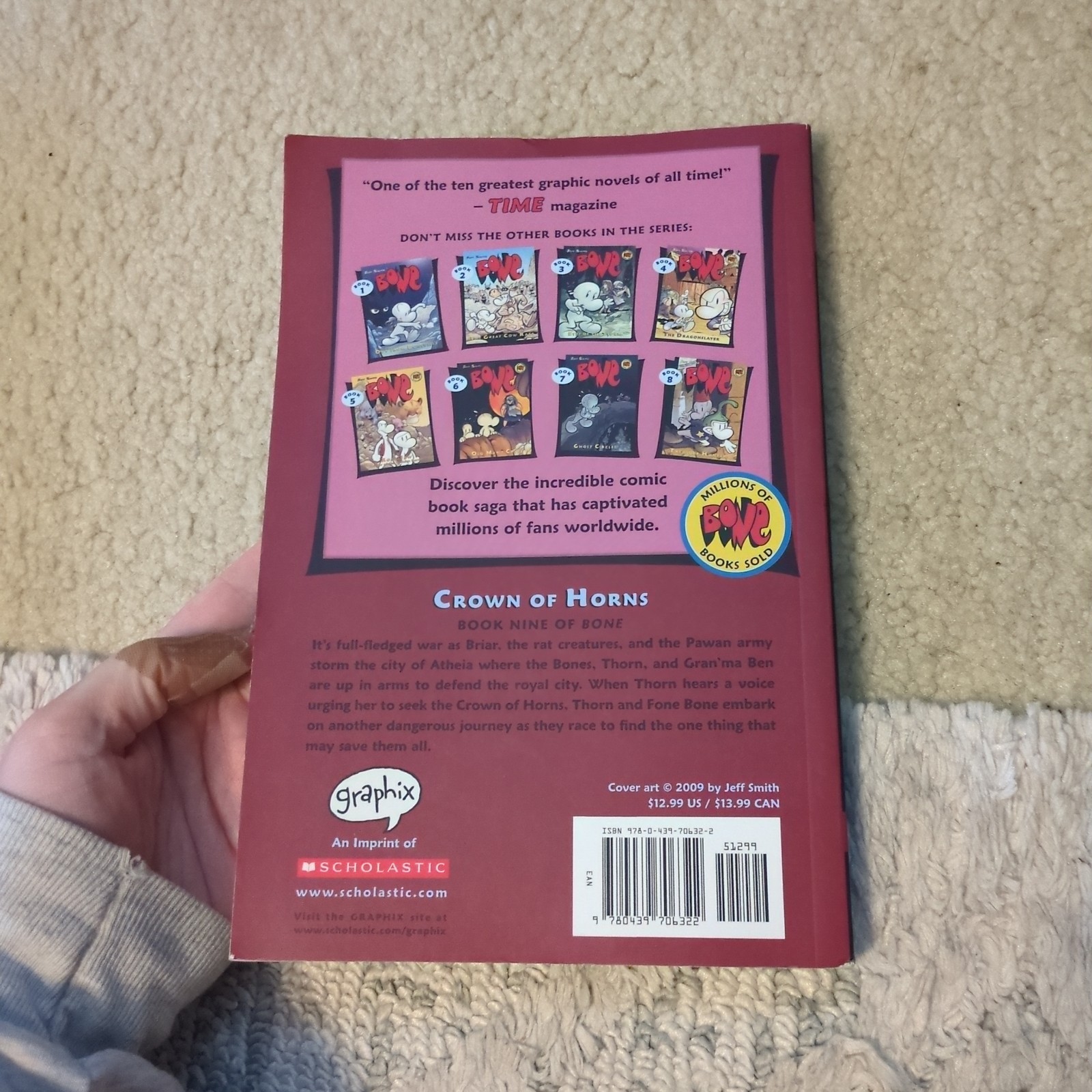 Lot 8 Bone Graphic Novels: Books 3-9 + Rose VG Cnd Jeff Smith