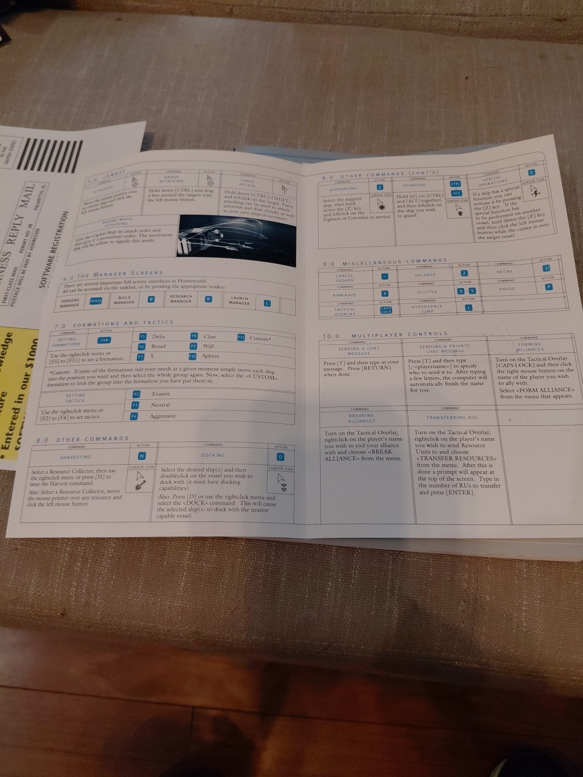 HOMEWORLD: Historical & Technical Briefing Manual PC (SIERRA 1999) 114 Pages