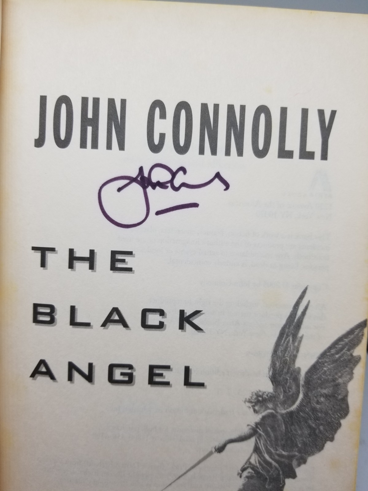 The Black Angel John Connolly Signed 1st Edition With CD
