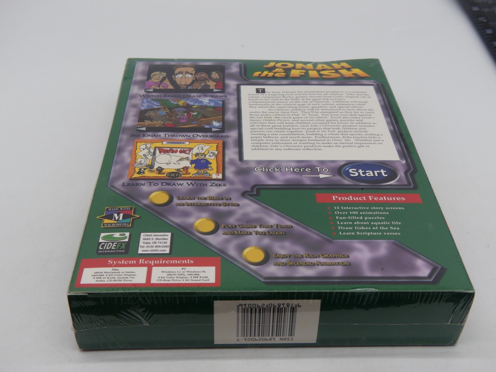 New Vintage Zeke’s Chronicles Jonah & The Fish Big Box PC 95 Mac Game CIDEFX
