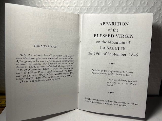 Apparition of the Blessed Virgin on the Mountain of LaSalette, 1846 – Ship $1.00