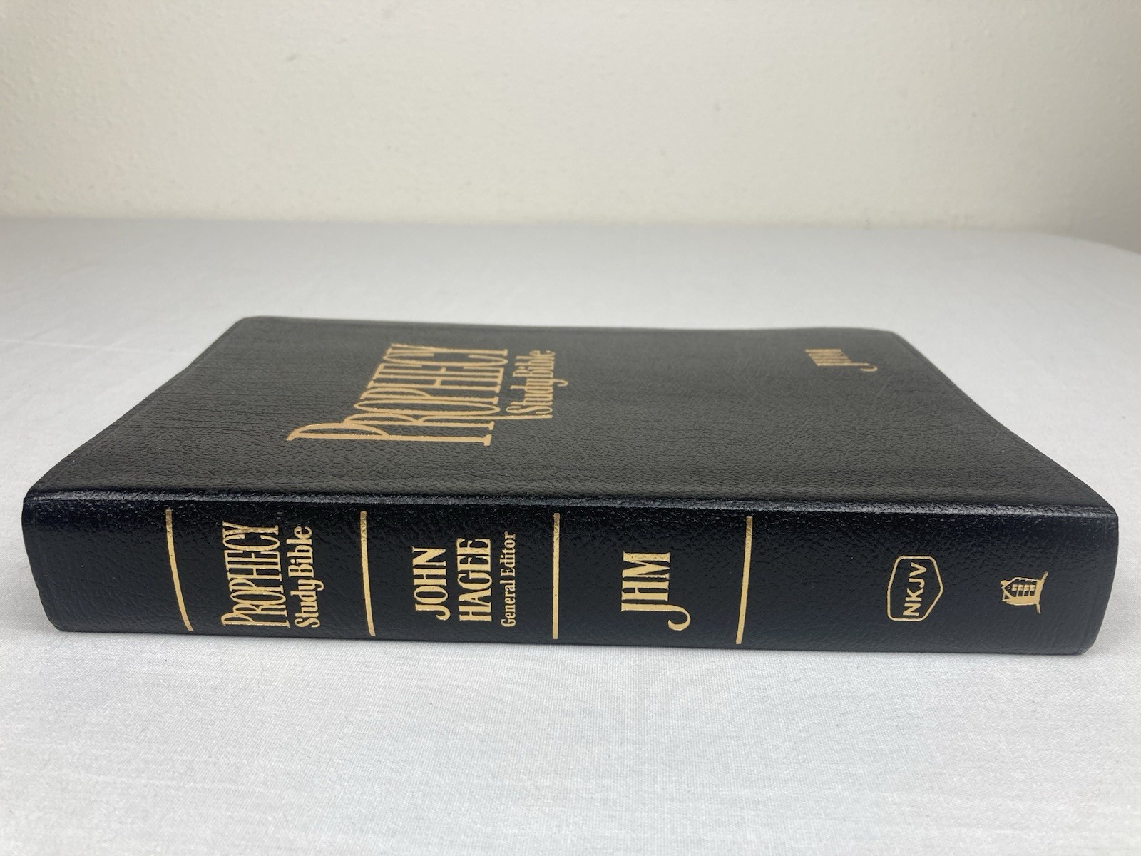 PROPHECY STUDY HOLY BIBLE NKJV JOHN HAGEE BONDED LEATHER GILT EDGING 1997 VGC!