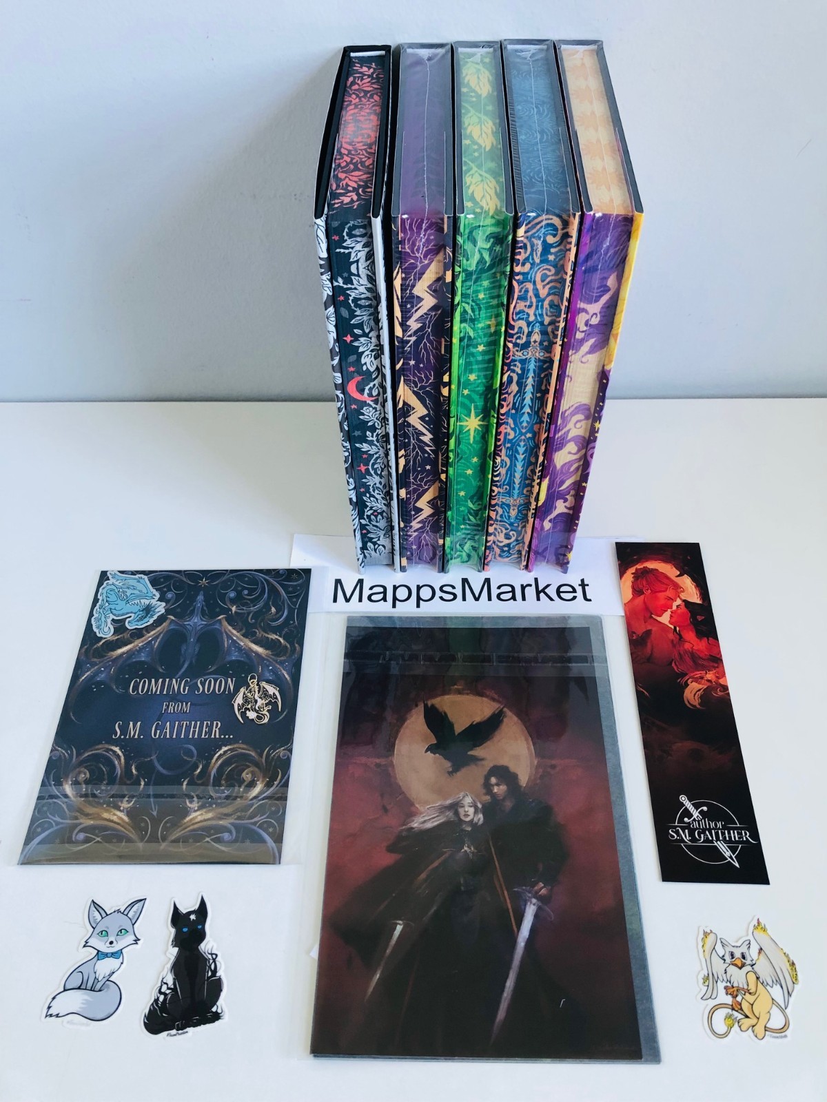 Shadows and Crowns 1-5 SIGNED by S.M. Gaither BOOKS FOR DAYS + Overlays & Extras