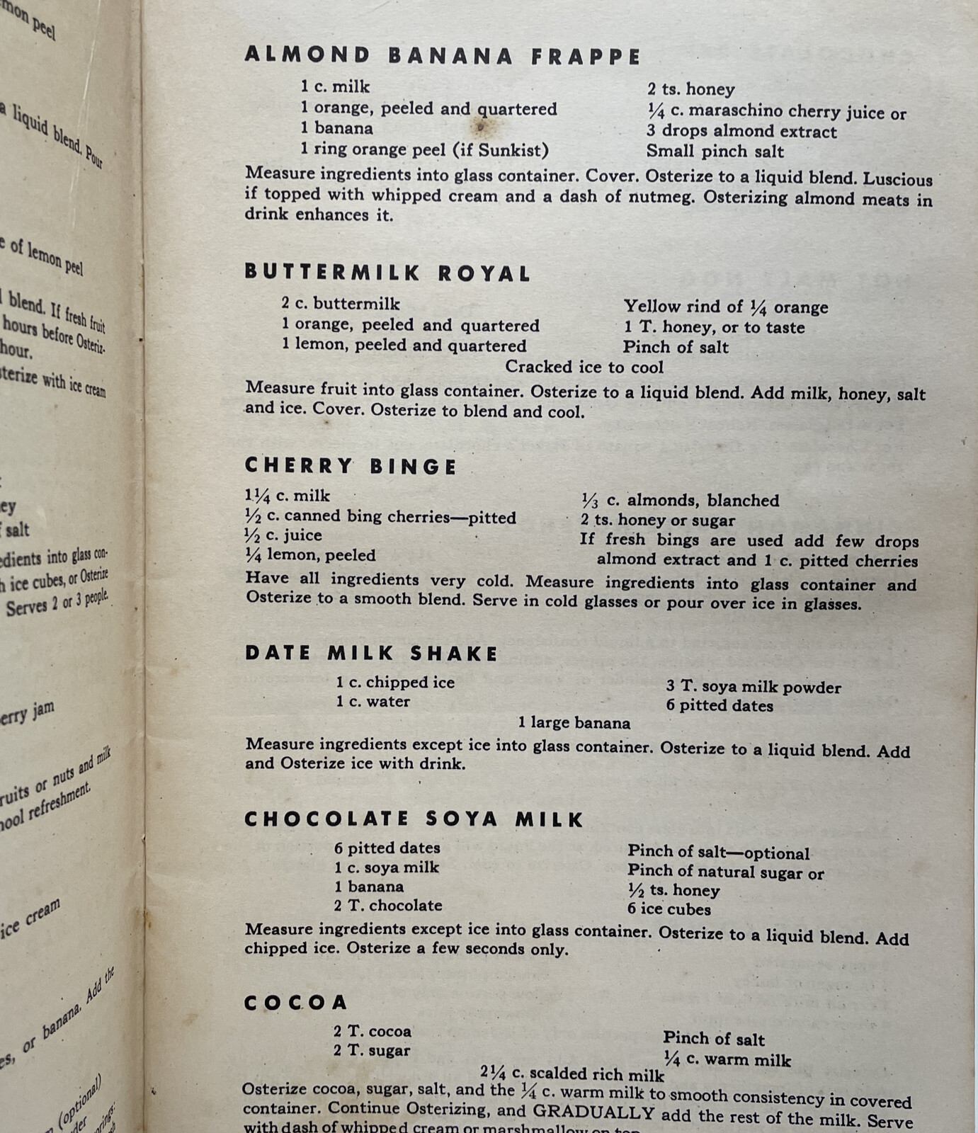 Delightful Osterizer Recipes 1949 Paperback 64 Pages Instructions and Recipes