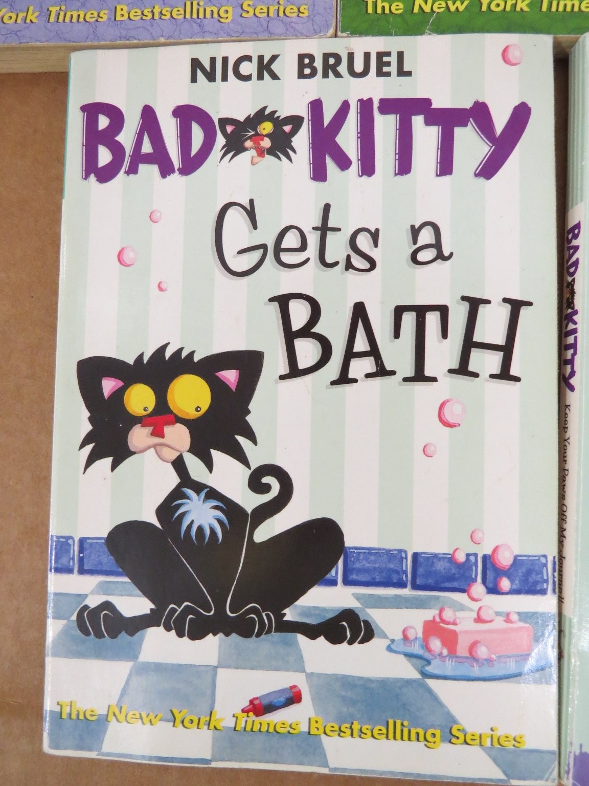 Bad Kitty 8 Book Lot Nick Bruel School Daze President Bath Humor Square Fish