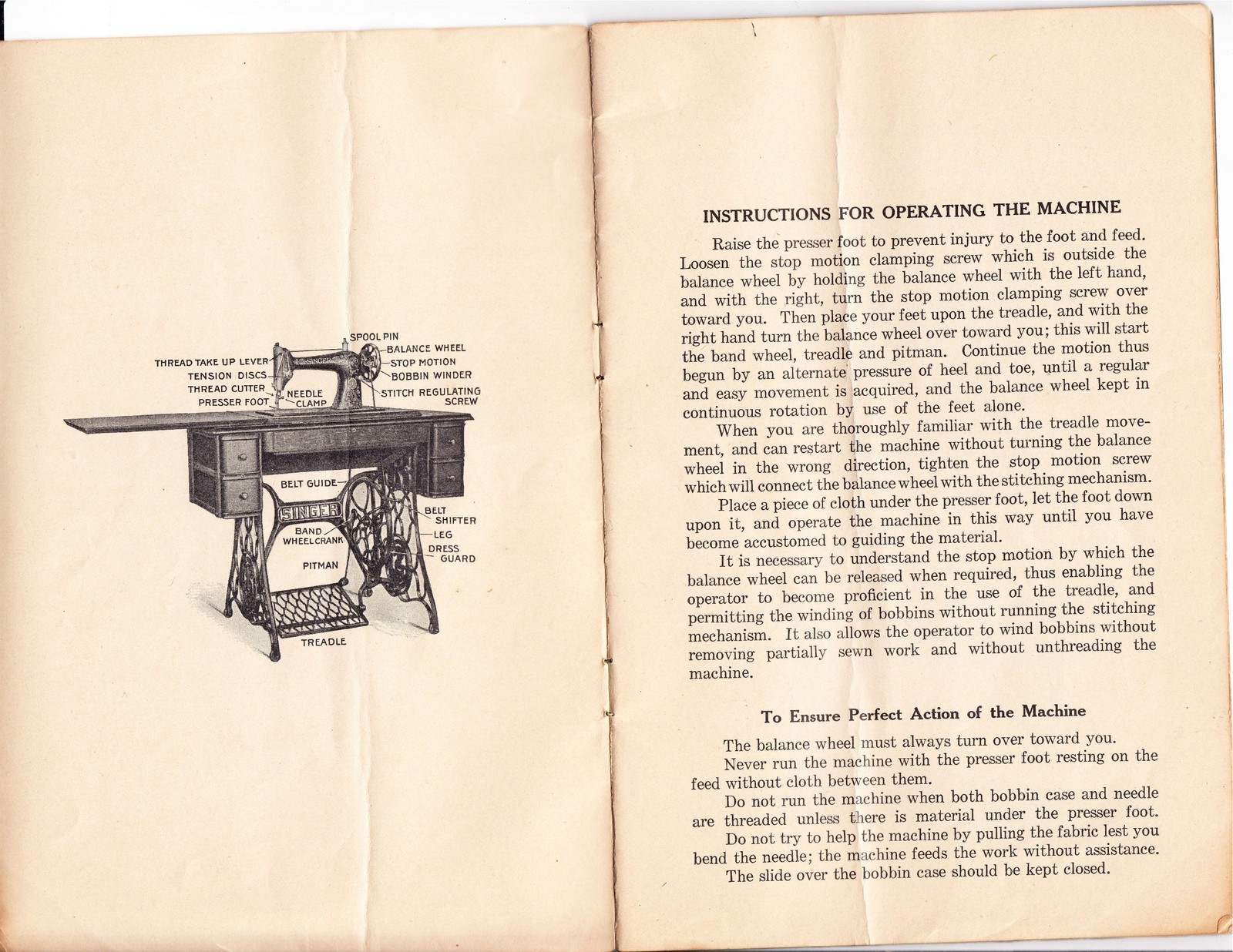 SINGER 66-1 Sewing Machine Instruction Manual – RUGGED WIRE BOUND – TOUGH JACKET