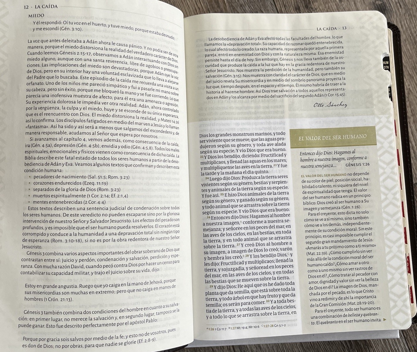 Biblia tematica RVR 1960 de Estudio, Marrón OscuroPiel Fabricada indice