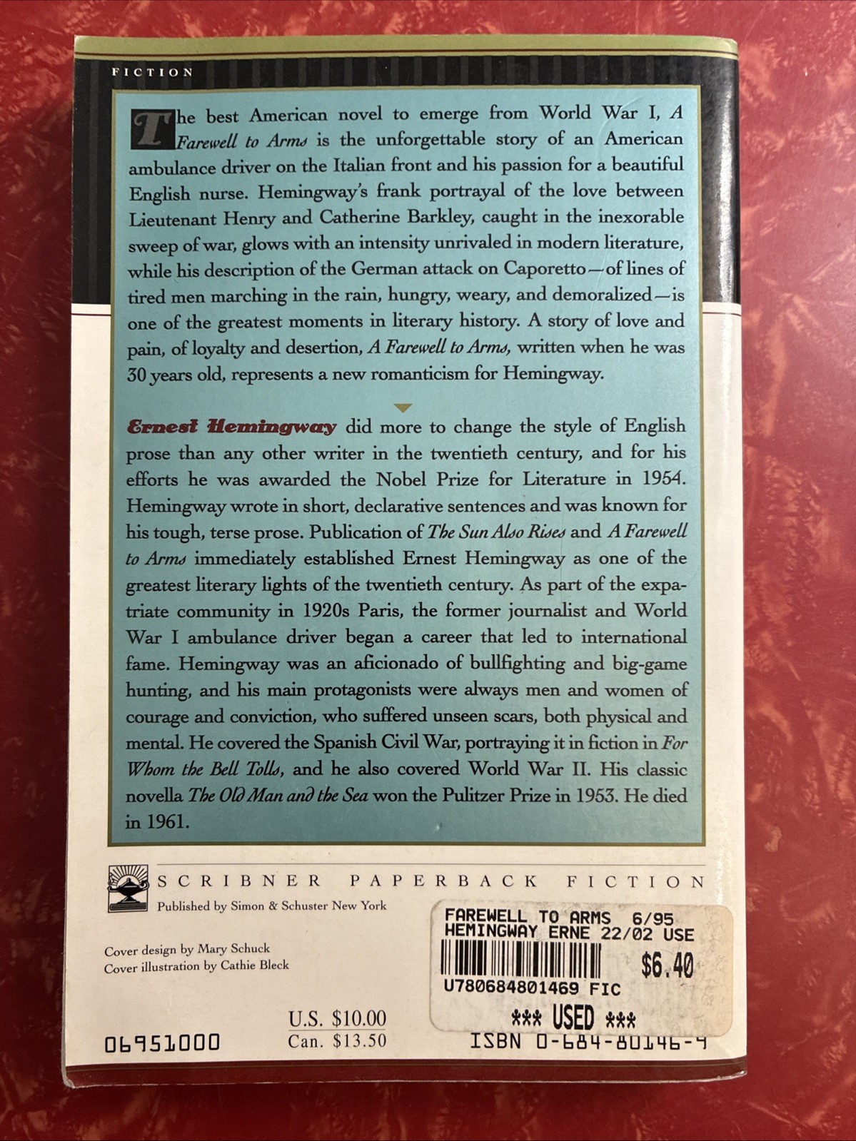A Farewell to Arms by Ernest Hemingway 1995 Paperback 1st Paperback Scribner Ed