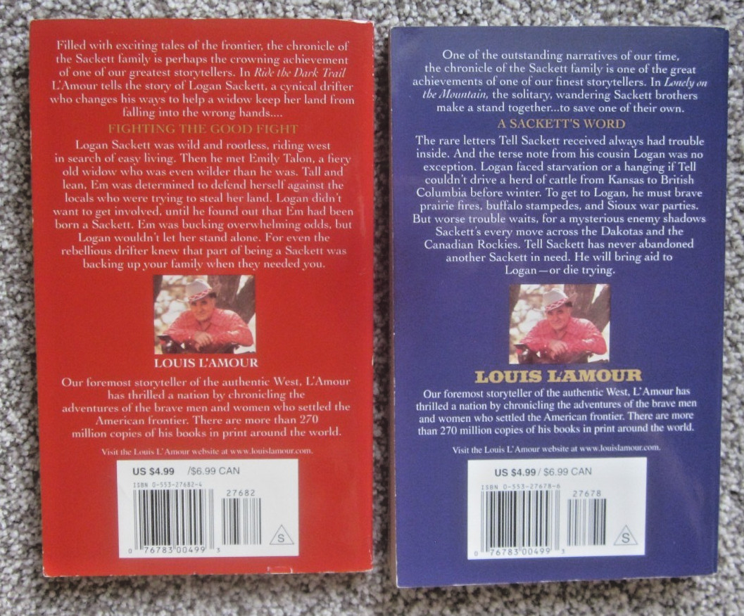 THE SACKETTS by LOUIS L’AMOUR / BKS 1-17 excl 6.5 & 8.5 / 17 PB / BANTAM