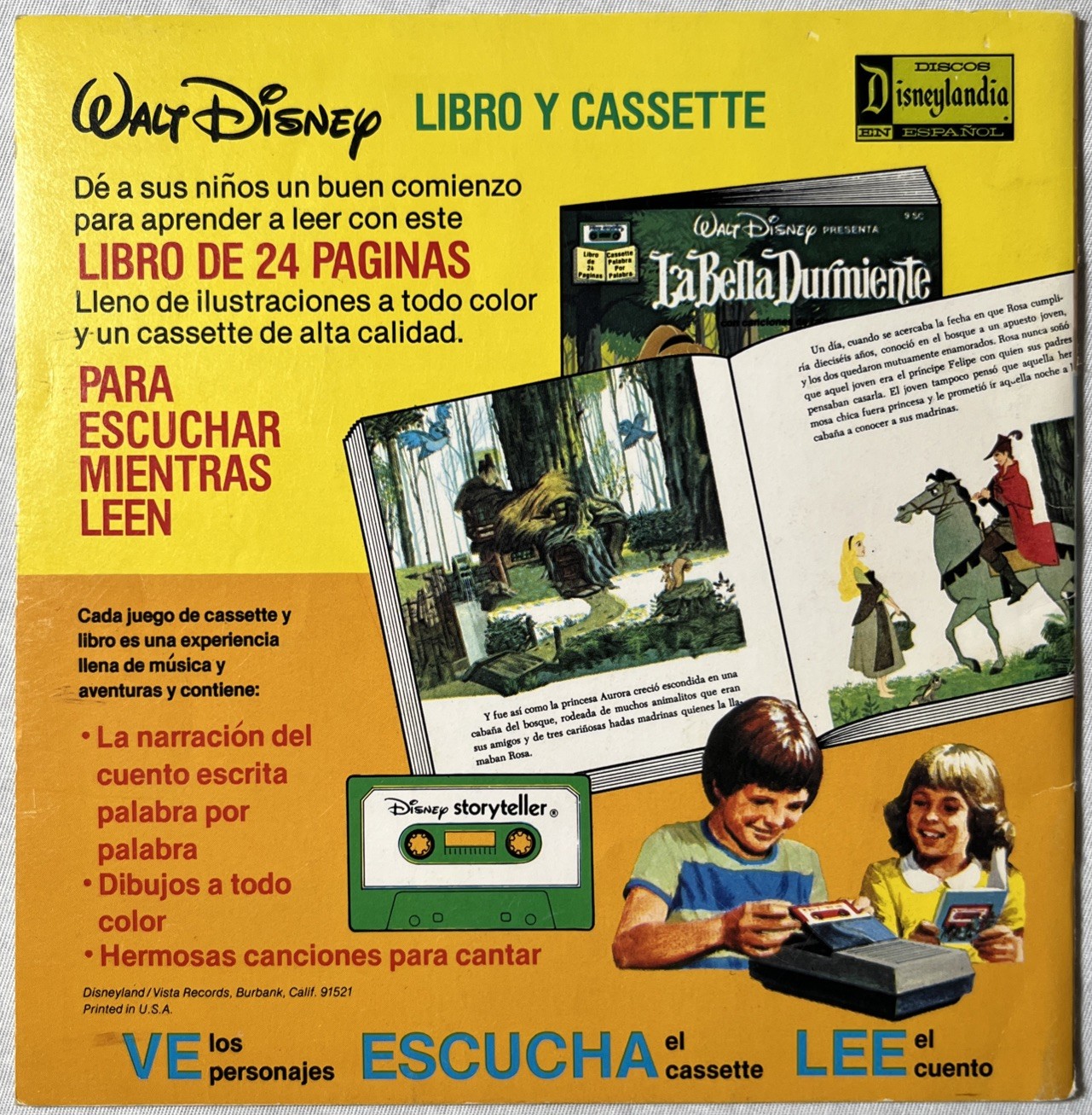 Disney Espanol: Pinocho – Ve,Escucha, Lee Libro (NO CASSETTE)*FREE SHIPPING*