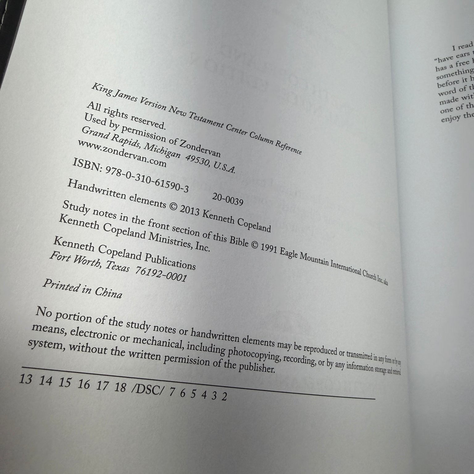 New Testament Kenneth Copeland KJV Personal Notes Edition 2013 Bible