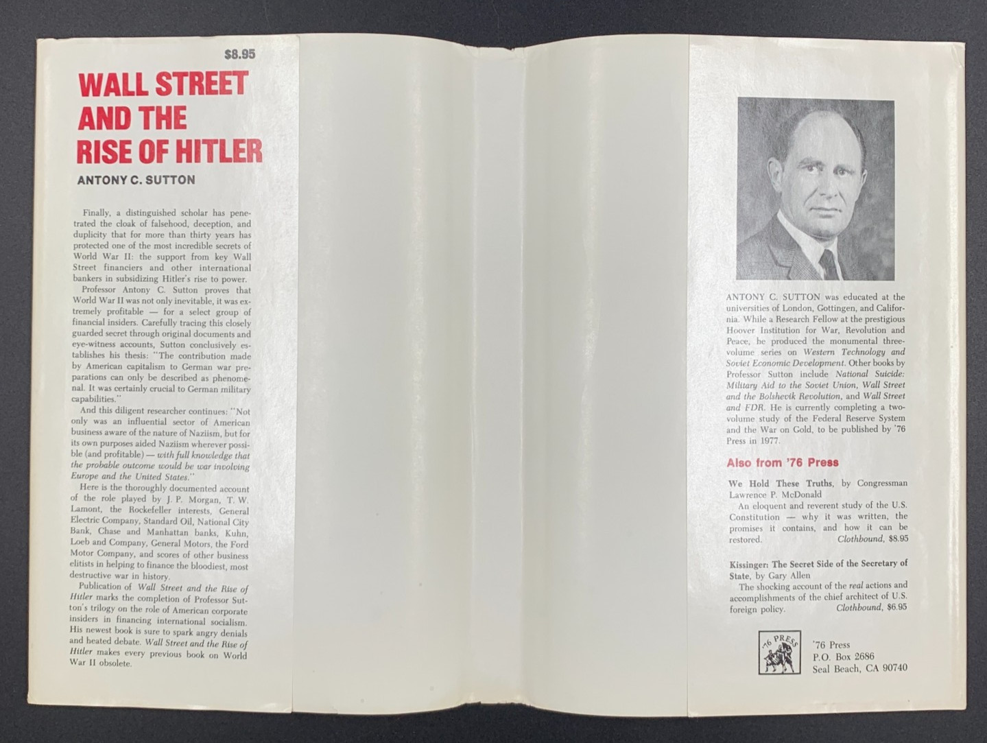 Wall Street and the Rise of Hitler – by Antony Sutton – Vintage Hardcover 1976