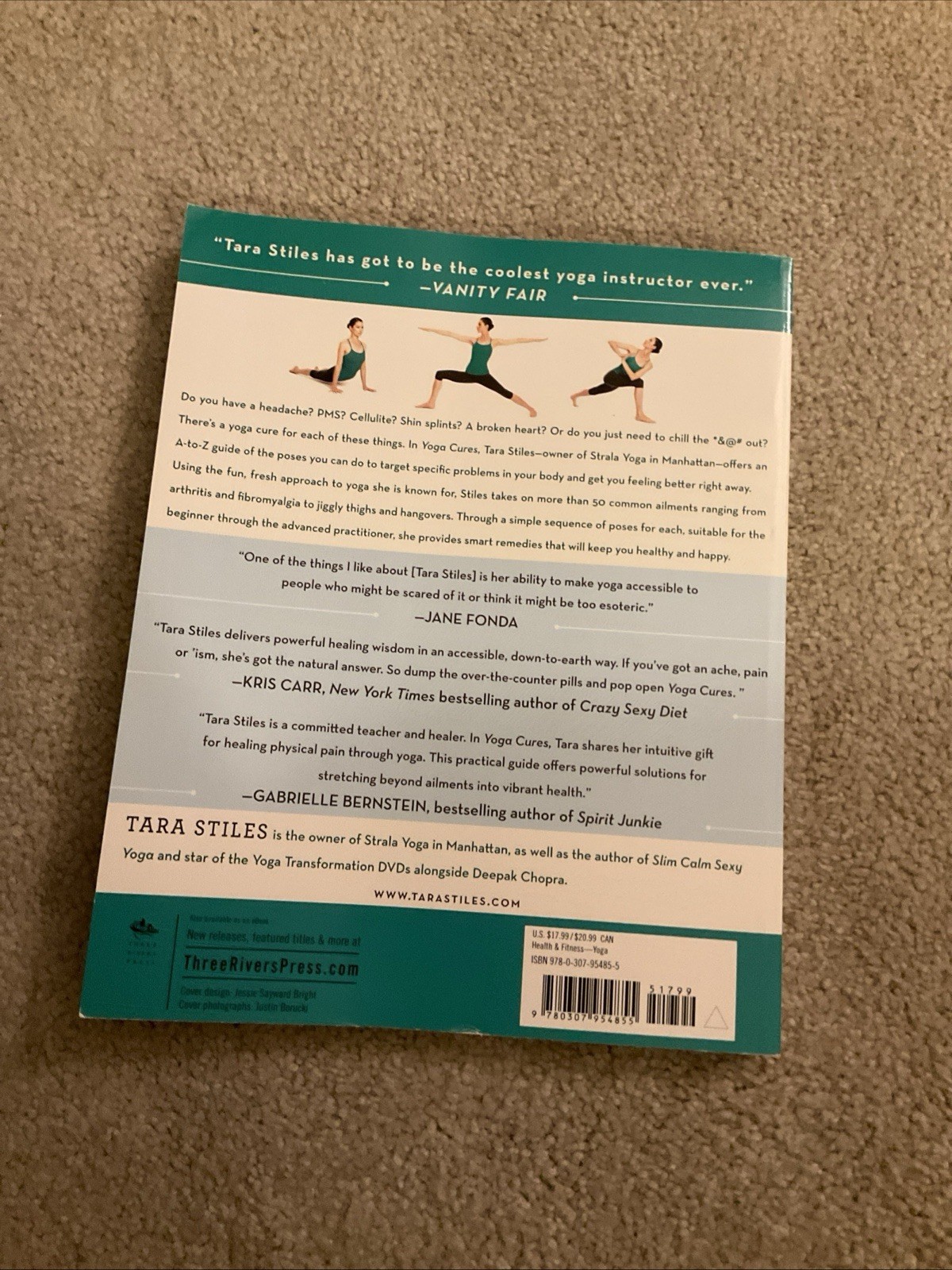 Yoga Cures by Tara Stiles (2012, Trade Paperback)