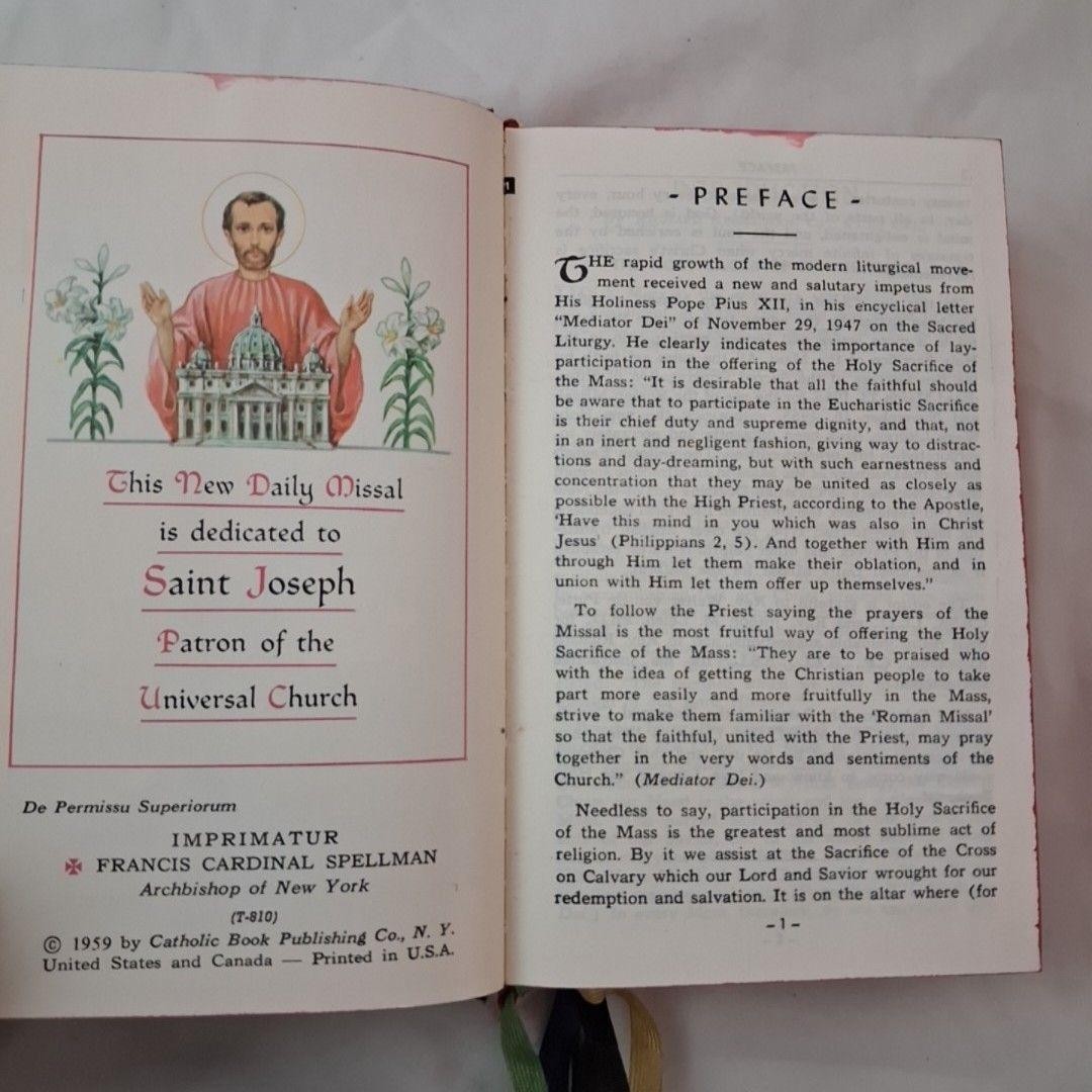 Saint Joseph Daily Missal By Catholic Church Hardcover Illustrated Prayer Book