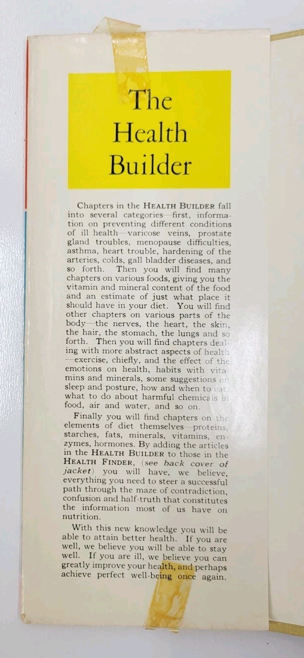 Vintage 1957 The Health Builder by J.I. Rodale, Illustrated Health Encyclopedia