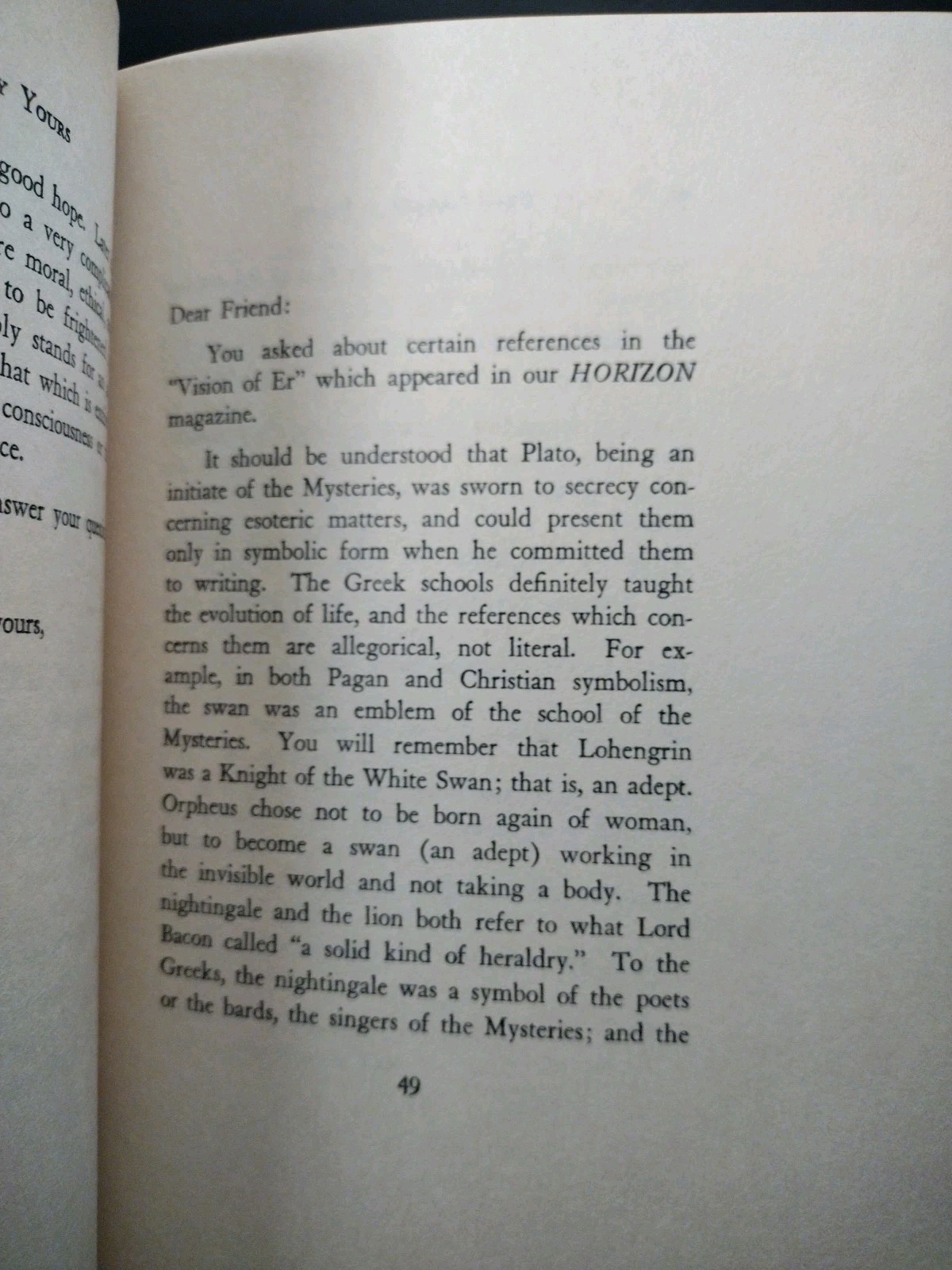 VERY SINCERELY YOURS. Manly P. Hall. First Edition (Letters to Students) HCDJ