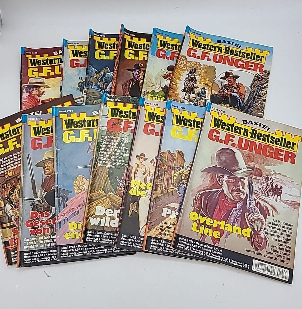 13 BASTEI Western-Bestseller G.F. Unger Pulp Fiction German Booklets Books
