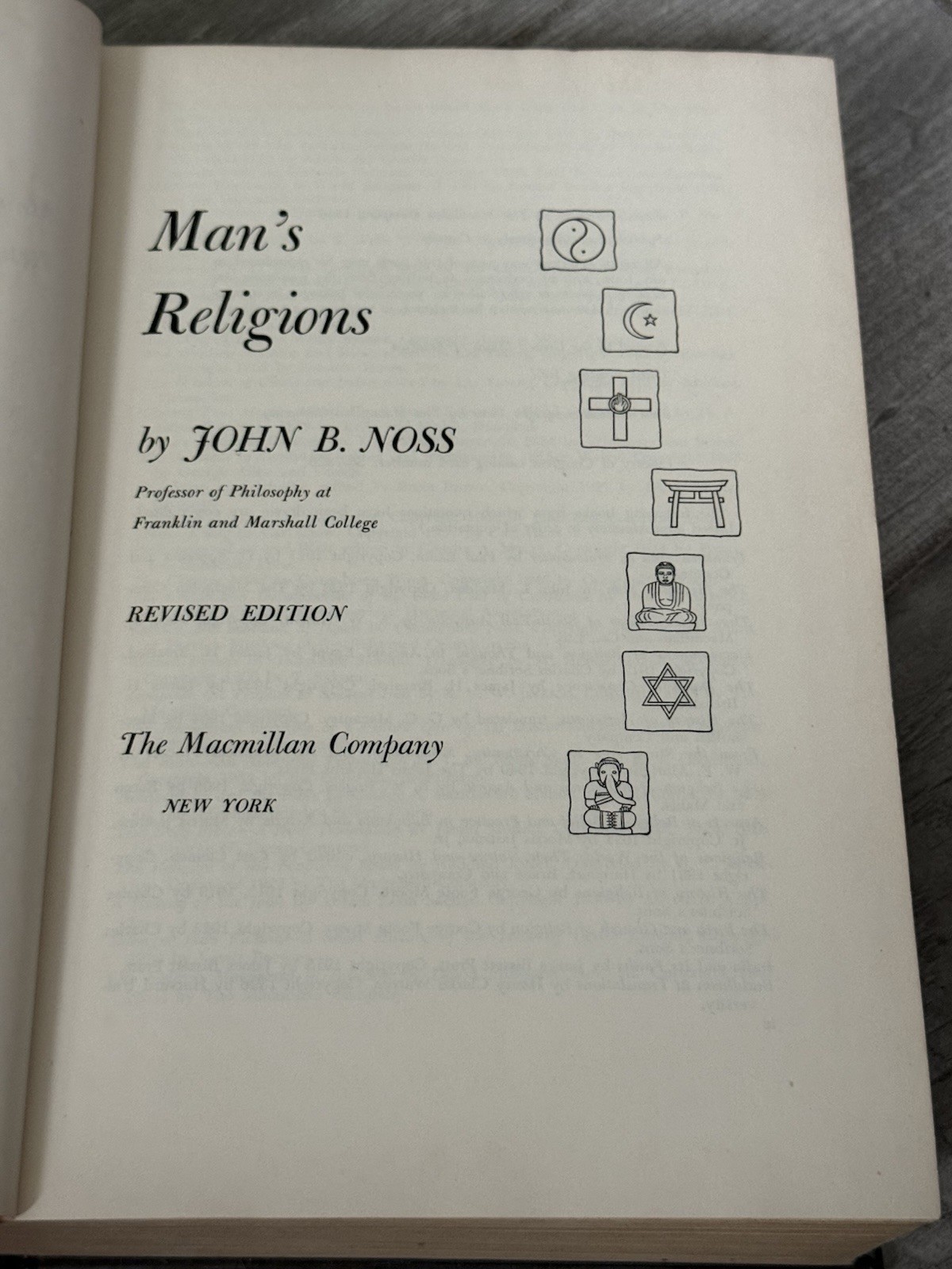 ☯️ Man’s Religions by John B. Noss Macmillan Company Revised Edition 1956 HC