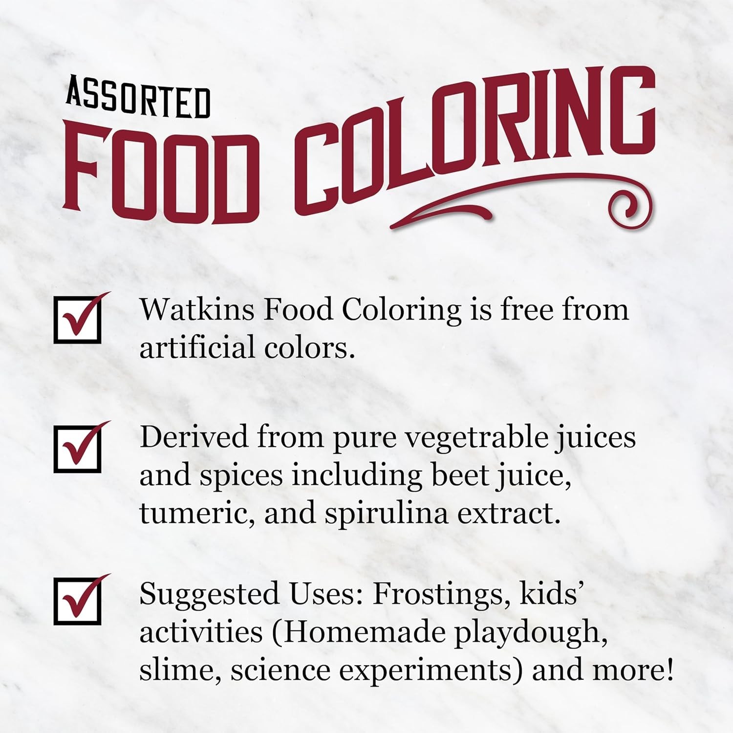 Natural Assorted Food Coloring – Red, Yellow, Green & Blue | 4 Bottles 0.3 oz