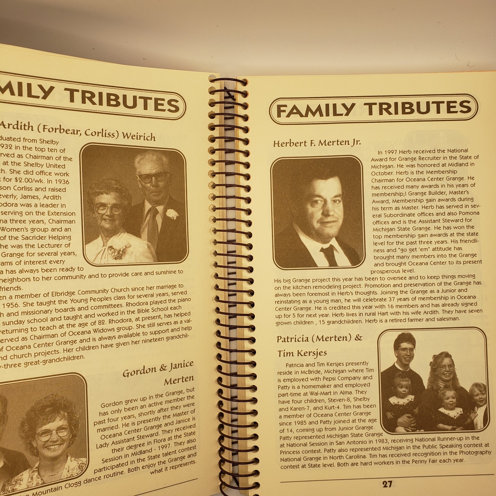 Oceana Center Grange Cookbook And Grange History 221 Pages