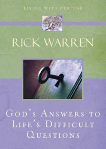 God’s Answers to Life’s Difficult Questio- 9780310273028, hardcover, Rick Warren