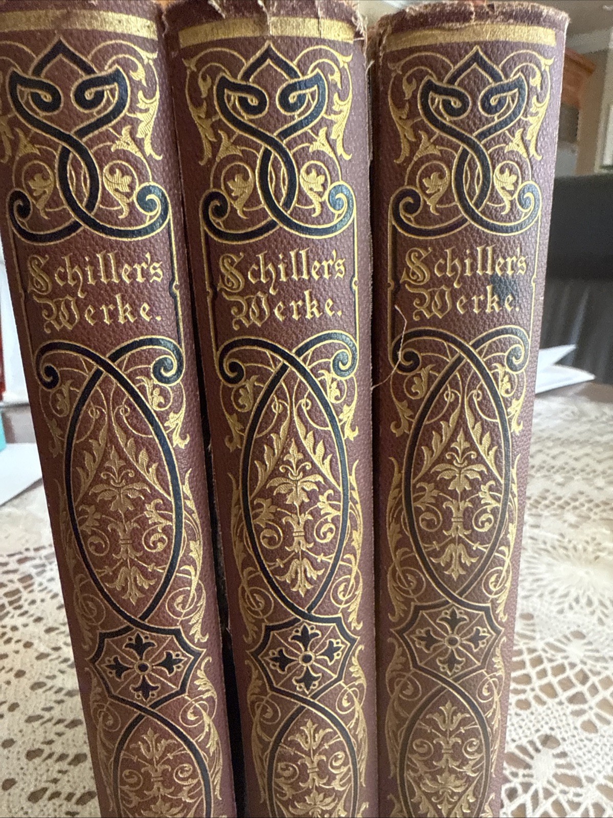 Antique Schiller’s Werke 3 Volumes German Language Volume 1, 3 And 4 In The Set
