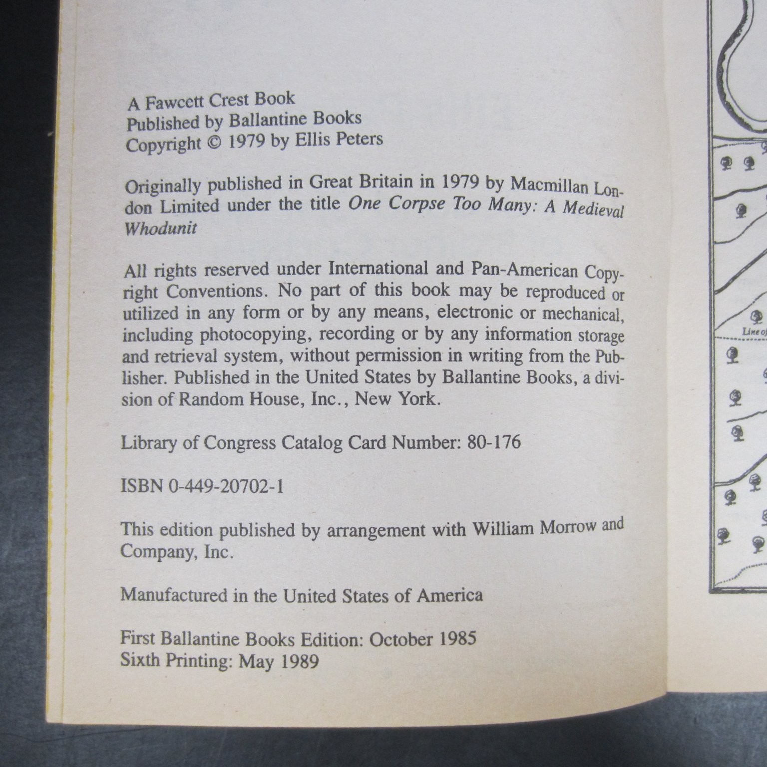 One Corpse Too Many Ellis Peters 1989 Brother Cadfael Medieval Mystery Fawcett