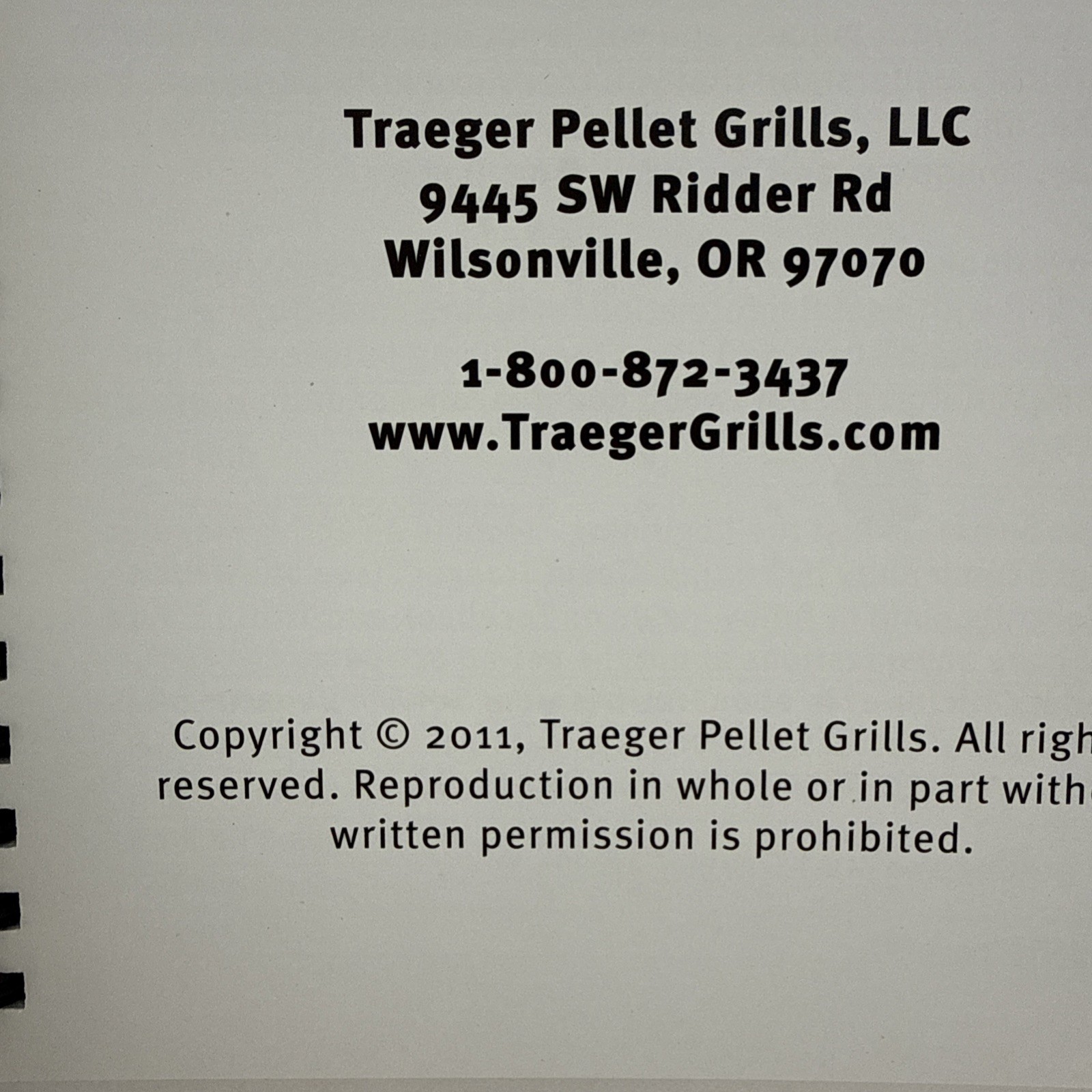 2011 Traeger’s Everyday Cookbook-Wood Pellet Grill-101 pages-Spiral Bound