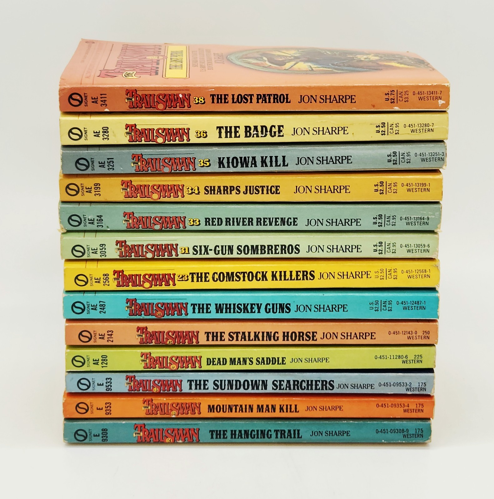 Jon Sharpe lot of 13 different Western paperback books from The Trailsman Series