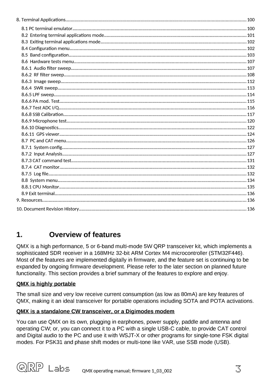 QRP LABS QMX Multimode Transceiver Operating Manual – WIRE BOUND – TOUGH COVERS