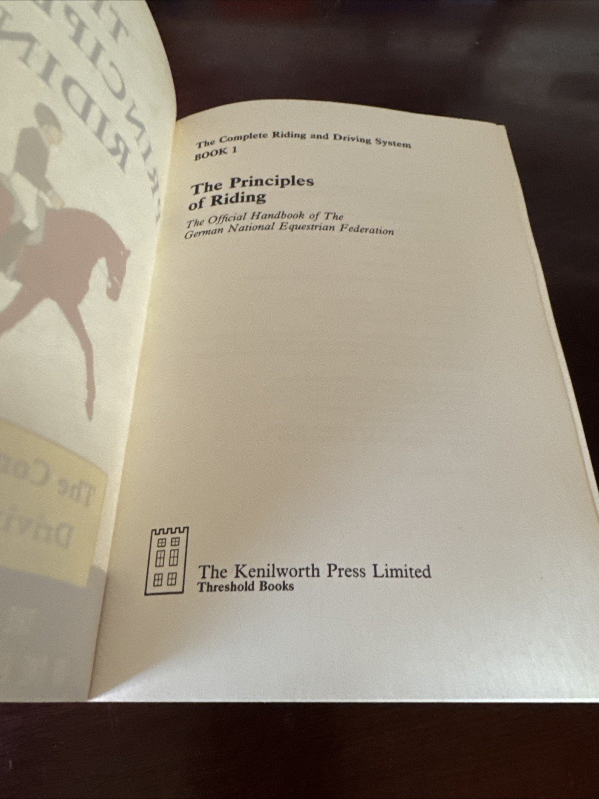 Rare 1992 The Principles Of Riding German National Equestrian Federation Book 1