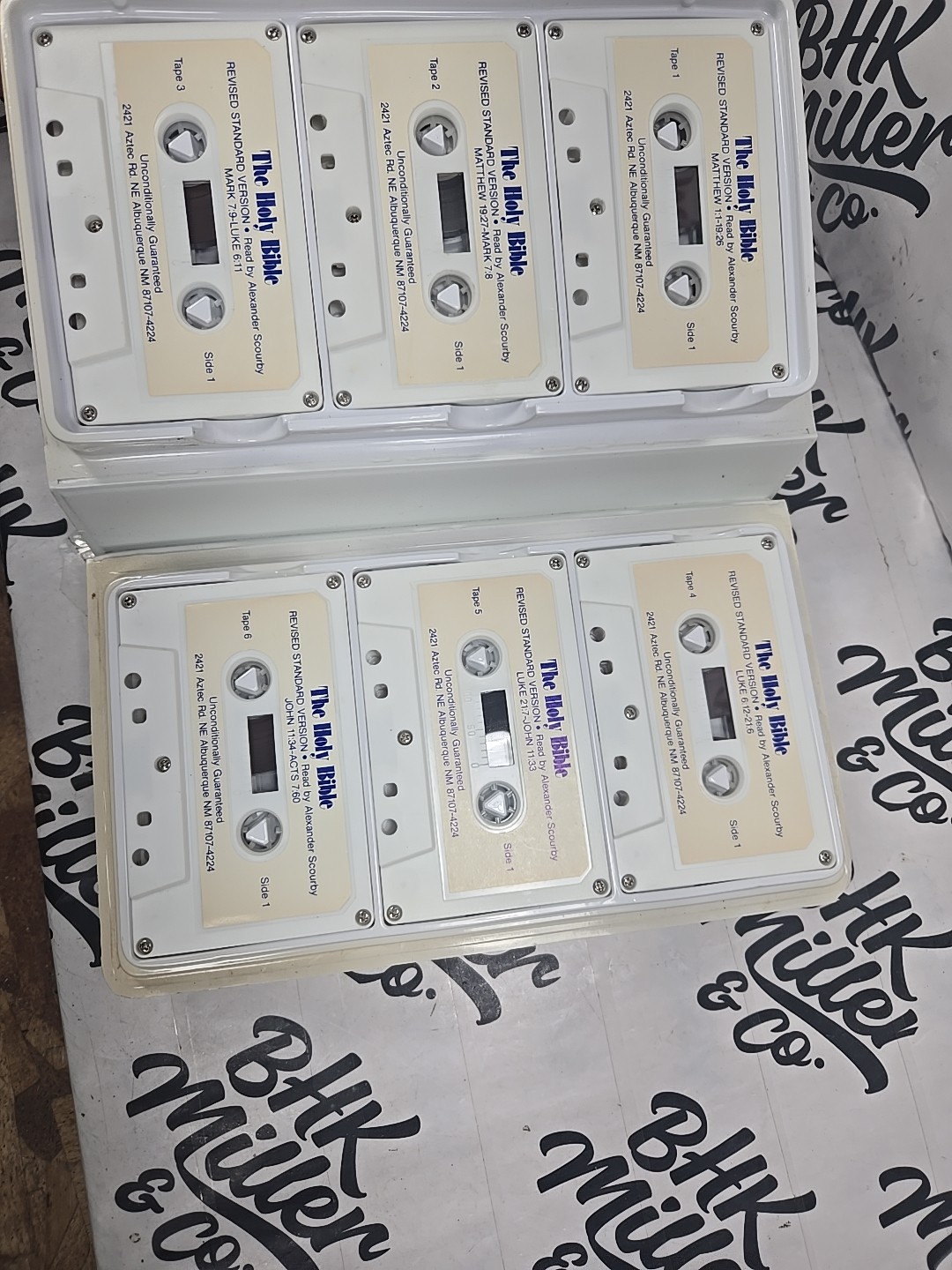 Vintage The Holy Bible Cassette Tape Set New Testament Scourby Audiobook