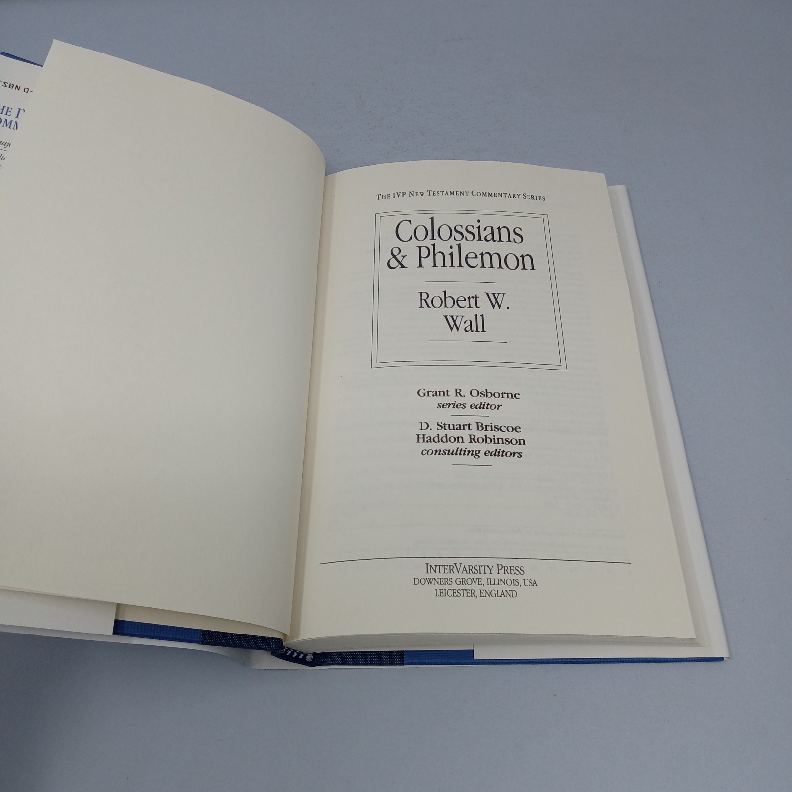 Colossians & Philemon: 1993 InterVarsity Press Hardcover by Robert W. Wall