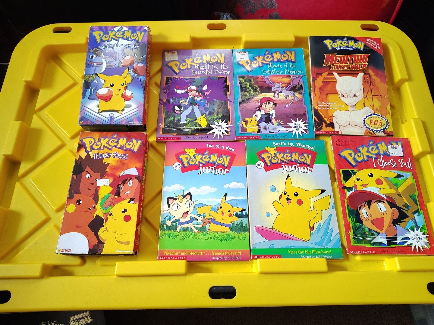 Pokemon Lot Of 6 Children’s Chapter Books Vintage 2 VHS Pokemon VHS